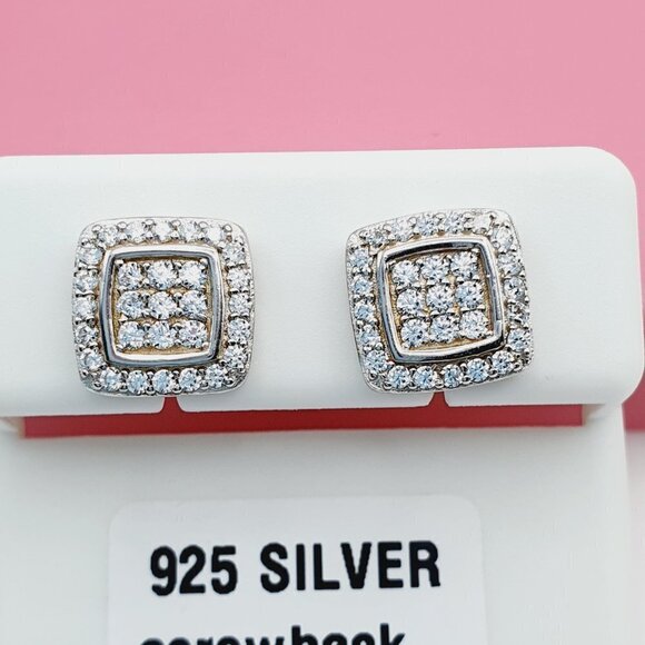 "925 Sterling Silver Cubic Zirconia Earrings, U19254561 - Picture 1 of 11